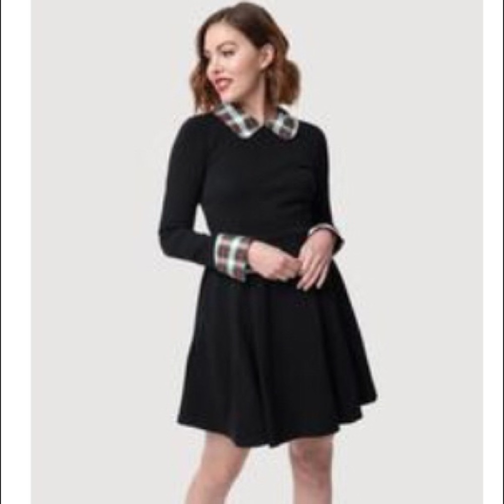 Smak Parlour Black and Red Plaid Dress